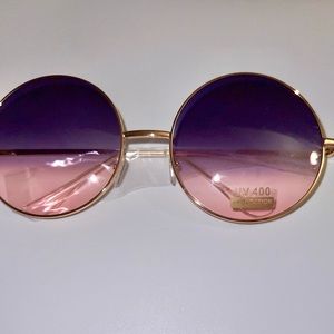 Round gradient wire rim sunglasses